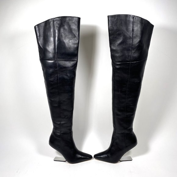 CULT GAIA Black Leather Knee High 'Yasmina' Boots - Picture 3 of 12